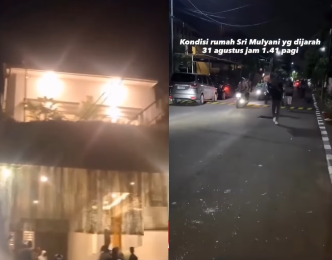 Penjarahan di rumah Menkeu Sri Mulyani.